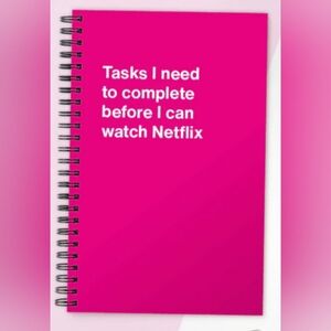 WTF Notebooks Pink Spiral Journal - Tasks I Need To Complete Before Netflix NEW